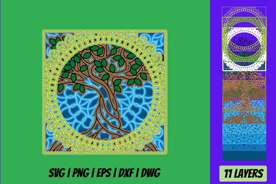 3D Tree of Life 2 Layered SVG Cut File SVG SvgOcean 