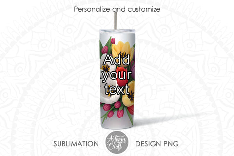 3D Tulip tumbler wrap, 20oz tumbler wrap Sublimation Artisan Craft SVG 