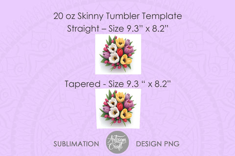 3D Tulip tumbler wrap, 20oz tumbler wrap Sublimation Artisan Craft SVG 