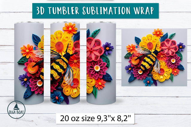3d tumbler designs | Bee tumbler wrap Sublimation Olga Boat Design 