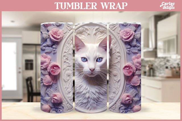 3d Tumbler Sublimation Wrap | 3d Cat Tumbler Wrap Sublimation Carla C Designs 