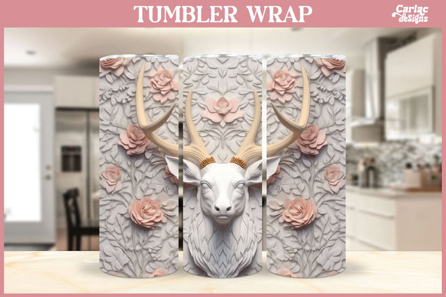 3d Tumbler Sublimation Wrap | 3d Deer Tumbler Wrap Sublimation Carla C Designs 
