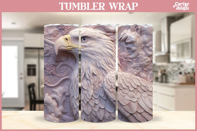 3d Tumbler Sublimation Wrap | 3d Eagle Tumbler Wrap Sublimation Carla C Designs 