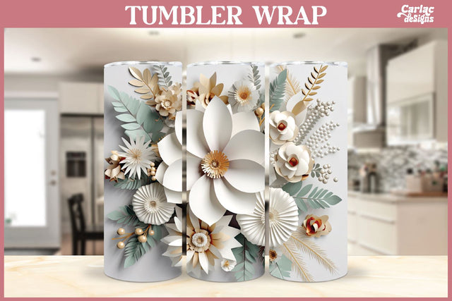 3d Tumbler Sublimation Wrap | 3d Flower Tumbler Wrap Sublimation Carla C Designs 