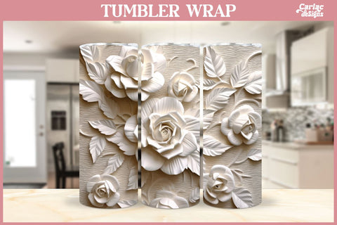 3d Tumbler Sublimation Wrap | 3d Flowers Tumbler Wrap Sublimation Carla C Designs 