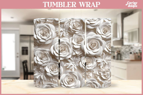 3d Tumbler Sublimation Wrap | 3d Flowers Tumbler Wrap Sublimation Carla C Designs 