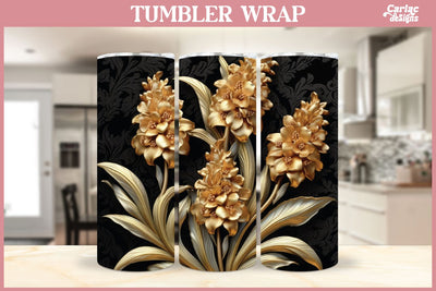 3d Tumbler Sublimation Wrap | 3d Flowers Tumbler Wrap Sublimation Carla C Designs 