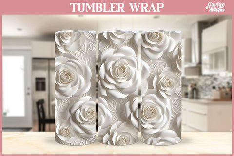 3d Tumbler Sublimation Wrap | 3d Flowers Tumbler Wrap Sublimation Carla C Designs 