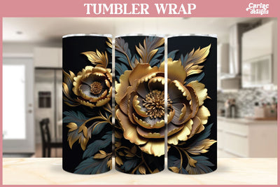 3d Tumbler Sublimation Wrap | 3d Flowers Tumbler Wrap Sublimation Carla C Designs 