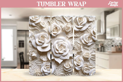 3d Tumbler Sublimation Wrap | 3d Flowers Tumbler Wrap Sublimation Carla C Designs 