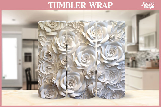 3d Tumbler Sublimation Wrap | 3d Flowers Tumbler Wrap Sublimation Carla C Designs 