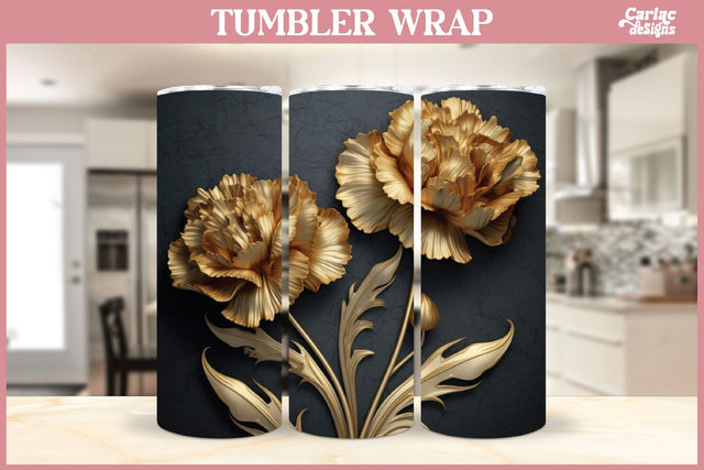 3d Tumbler Sublimation Wrap | 3d Flowers Tumbler Wrap Sublimation Carla C Designs 