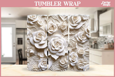 3d Tumbler Sublimation Wrap | 3d Flowers Tumbler Wrap Sublimation Carla C Designs 