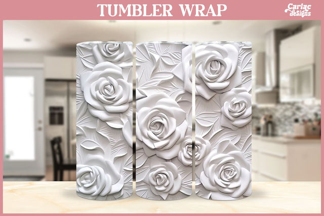 3d Tumbler Sublimation Wrap | 3d Flowers Tumbler Wrap Sublimation Carla C Designs 