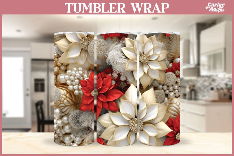 3d Tumbler Sublimation Wrap | 3d Flowers Tumbler Wrap Sublimation Carla C Designs 