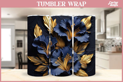 3d Tumbler Sublimation Wrap | 3d Flowers Tumbler Wrap Sublimation Carla C Designs 