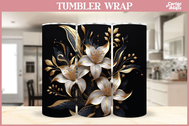 3d Tumbler Sublimation Wrap | 3d Flowers Tumbler Wrap Sublimation Carla C Designs 