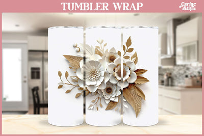 3d Tumbler Sublimation Wrap | 3d Flowers Tumbler Wrap Sublimation Carla C Designs 