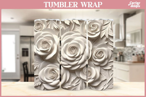 3d Tumbler Sublimation Wrap | 3d Flowers Tumbler Wrap Sublimation Carla C Designs 