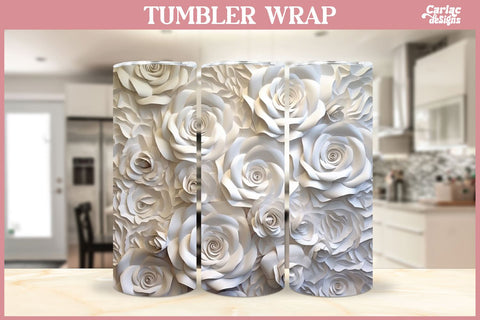 3d Tumbler Sublimation Wrap | 3d Flowers Tumbler Wrap Sublimation Carla C Designs 
