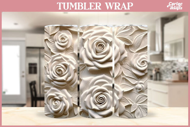 3d Tumbler Sublimation Wrap | 3d Flowers Tumbler Wrap Sublimation Carla C Designs 