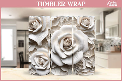 3d Tumbler Sublimation Wrap | 3d Flowers Tumbler Wrap Sublimation Carla C Designs 