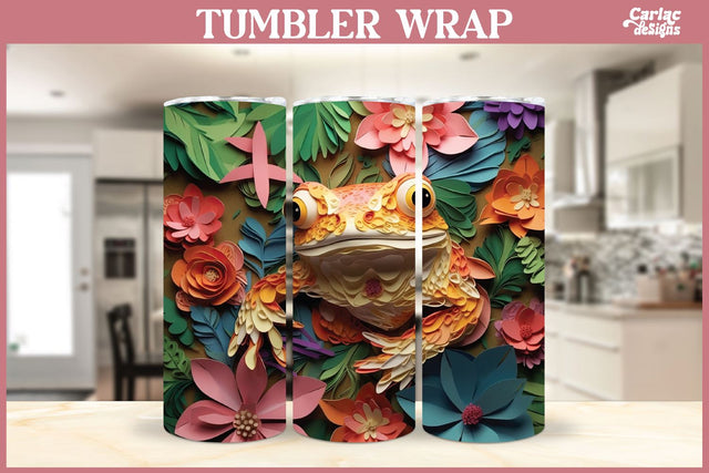 3d Tumbler Sublimation Wrap | 3d Frog Sublimation Wrap Sublimation Carla C Designs 