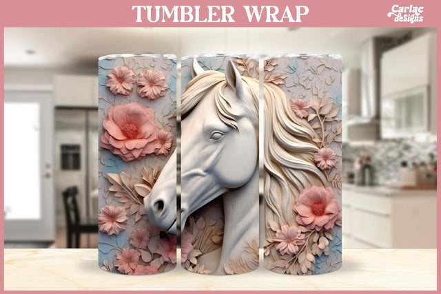 3d Tumbler Sublimation Wrap | 3d Horse Tumbler Wrap Sublimation Carla C Designs 