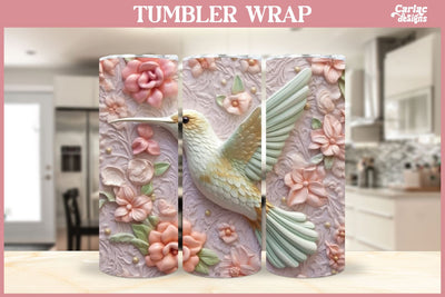 3d Tumbler Sublimation Wrap | 3d Hummingbird Tumbler Wrap Sublimation Carla C Designs 