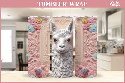 3d Tumbler Sublimation Wrap | 3d Llama Tumbler Wrap Sublimation Carla C Designs 