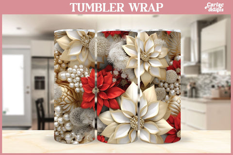 3d Tumbler Sublimation Wrap Bundle | 3d Flowers Tumbler Wrap Sublimation Carla C Designs 