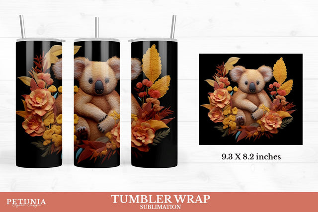 3D Tumbler Wrap | 3D 20 OZ Tumbler Sublimation Wrap Sublimation Petunia Digital Design 