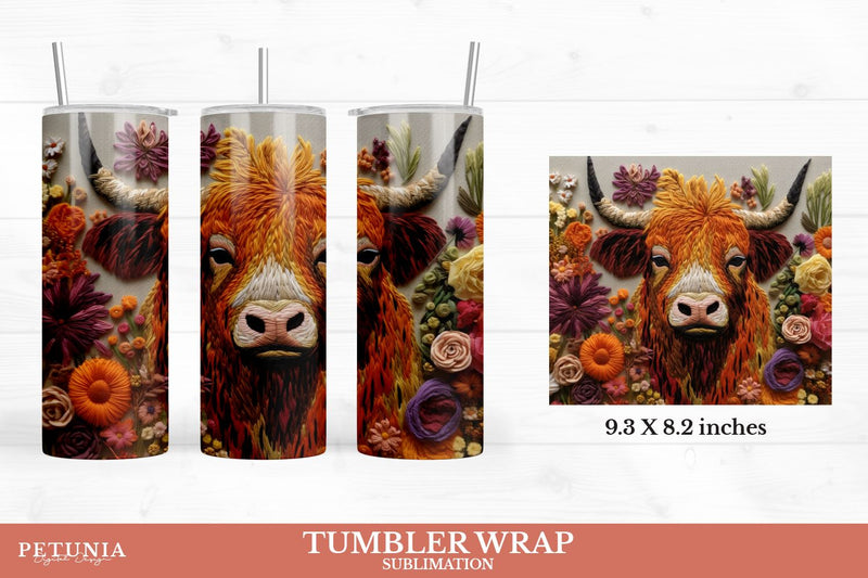 3D Tumbler Wrap | 3D 20 OZ Tumbler Sublimation Wrap Sublimation Petunia Digital Design 