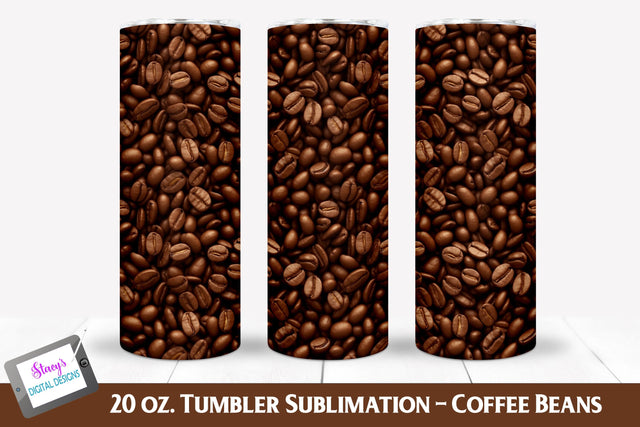 3D Tumbler Wrap | 3D Coffee Bean Tumbler | 20 oz Seamless Sublimation Stacy's Digital Designs 