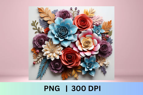 3d tumbler wrap | 3d Flower Sublimation Tumbler Wrap Set Sublimation FloridPrintables 