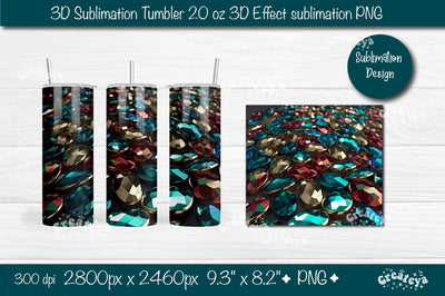 3D tumbler wrap 3D sublimation tumbler wrap, 20 Oz 3D effect sublimation design Sublimation Createya Design 