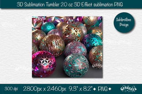 3D tumbler wrap 3D sublimation tumbler wrap, 20 Oz 3D effect sublimation design Sublimation Createya Design 