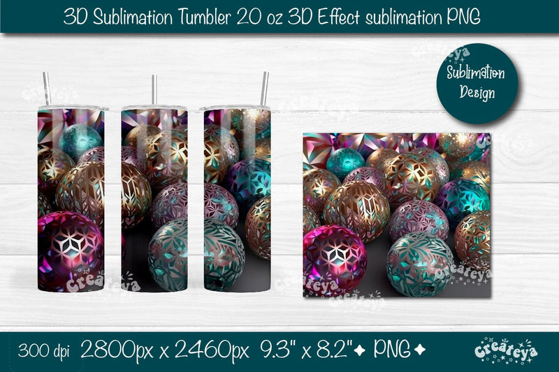 3D tumbler wrap 3D sublimation tumbler wrap, 20 Oz 3D effect sublimation design Sublimation Createya Design 