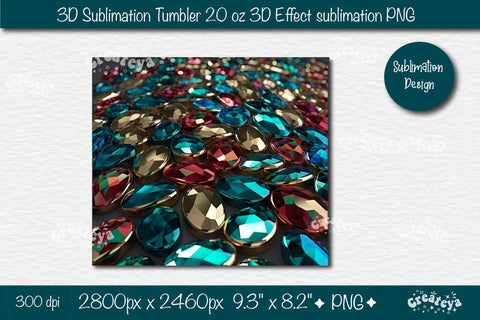 3D tumbler wrap 3D sublimation tumbler wrap, 20 Oz 3D effect sublimation design Sublimation Createya Design 