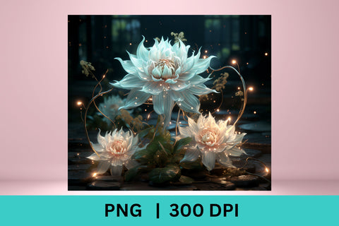 3d Tumbler Wrap, 3d Sublimation Tumbler Wrap, 3D Flowers Sublimation FloridPrintables 