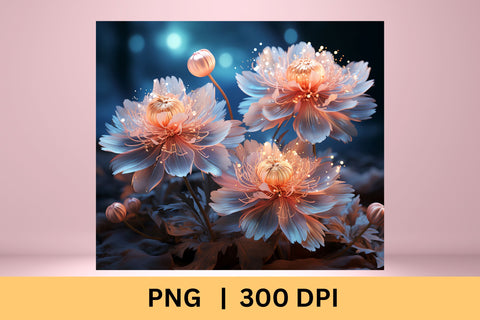 3d Tumbler Wrap, 3d Sublimation Tumbler Wrap, 3D Flowers Sublimation FloridPrintables 