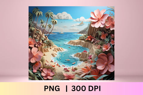 3d tumbler wrap beach | 3d Summer Sublimation Wrap | Summer Sublimation FloridPrintables 