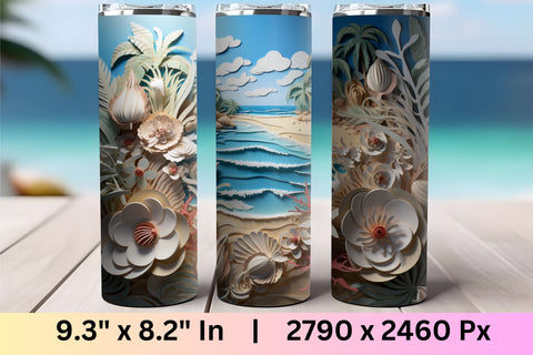 3d tumbler wrap beach | 3d Summer Sublimation Wrap | Summer Sublimation FloridPrintables 