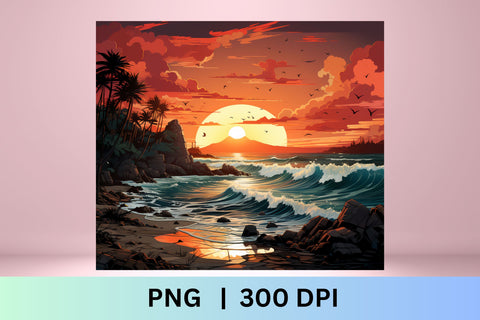 3d tumbler wrap beach | 3d Summer Sublimation Wrap | Summer Sublimation FloridPrintables 