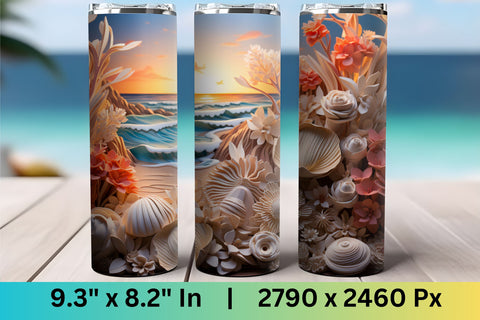 3d tumbler wrap beach | 3d tumbler wrap summer| PNG | beach Sublimation FloridPrintables 