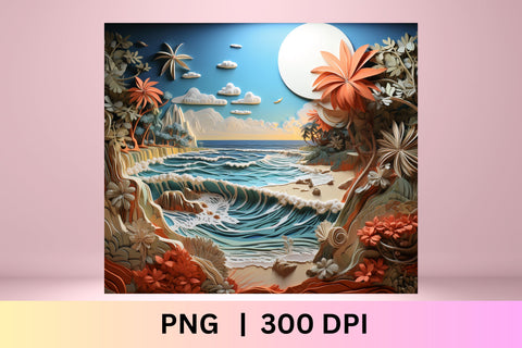 3d tumbler wrap beach | sublimation tumbler | 3d Tumbler Sublimation FloridPrintables 