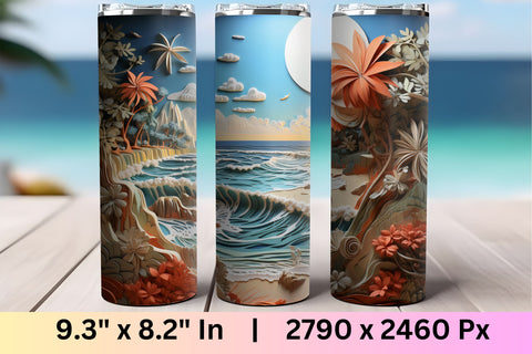3d tumbler wrap beach | sublimation tumbler | 3d Tumbler Sublimation FloridPrintables 