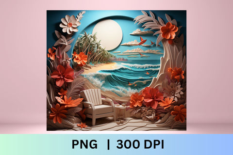 3d tumbler wrap beach | tumbler wrap | PNG | 3d tumbler wrap Sublimation FloridPrintables 