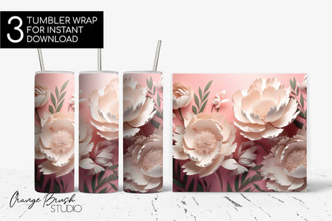 3D Red Rose Flower Tumbler Wrap Graphic by amofloride · Creative Fabrica