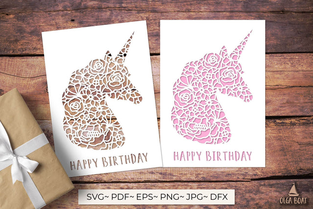3d unicorn birthday card papercut, Birthday card Girl 3D Paper Olga Boat Design 